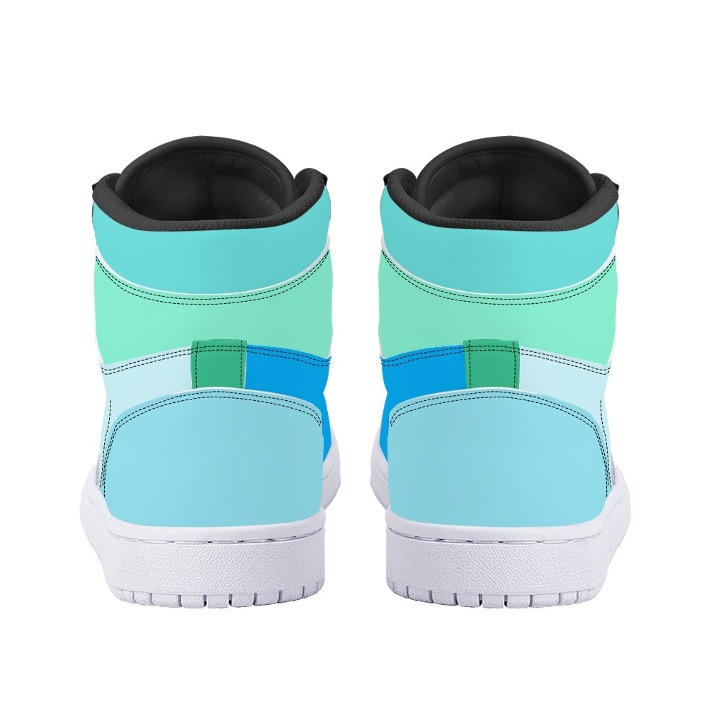 Gradient Blue Stylish Streetwear High-Top Sneakers