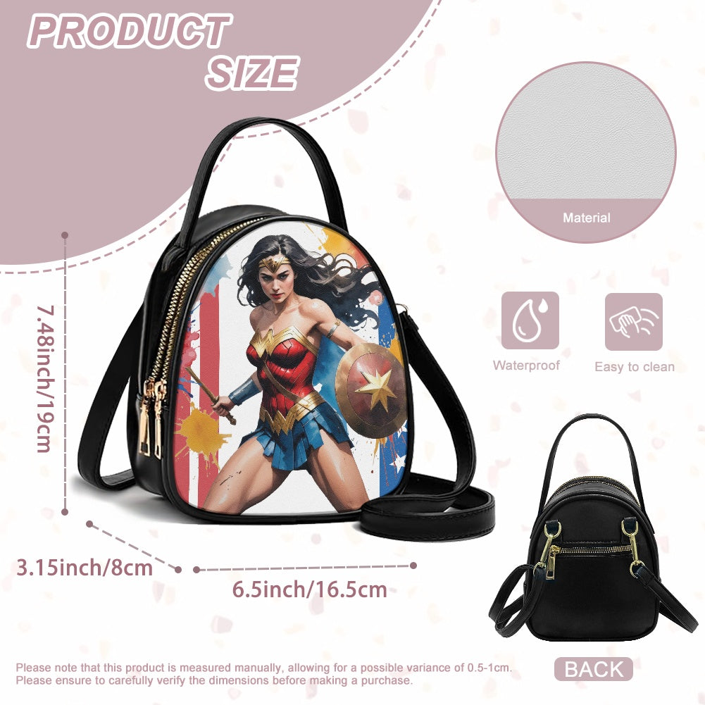 Wonder Woman Bold Double-Layer Women’s Leather Square Bag
