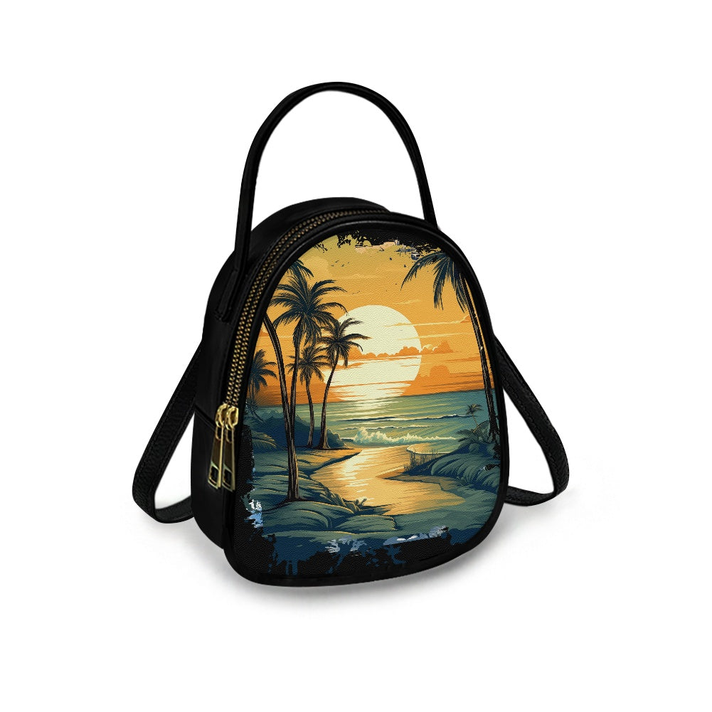 Sunset Beach Elegant Double-Layer Women’s Leather Square Bag
