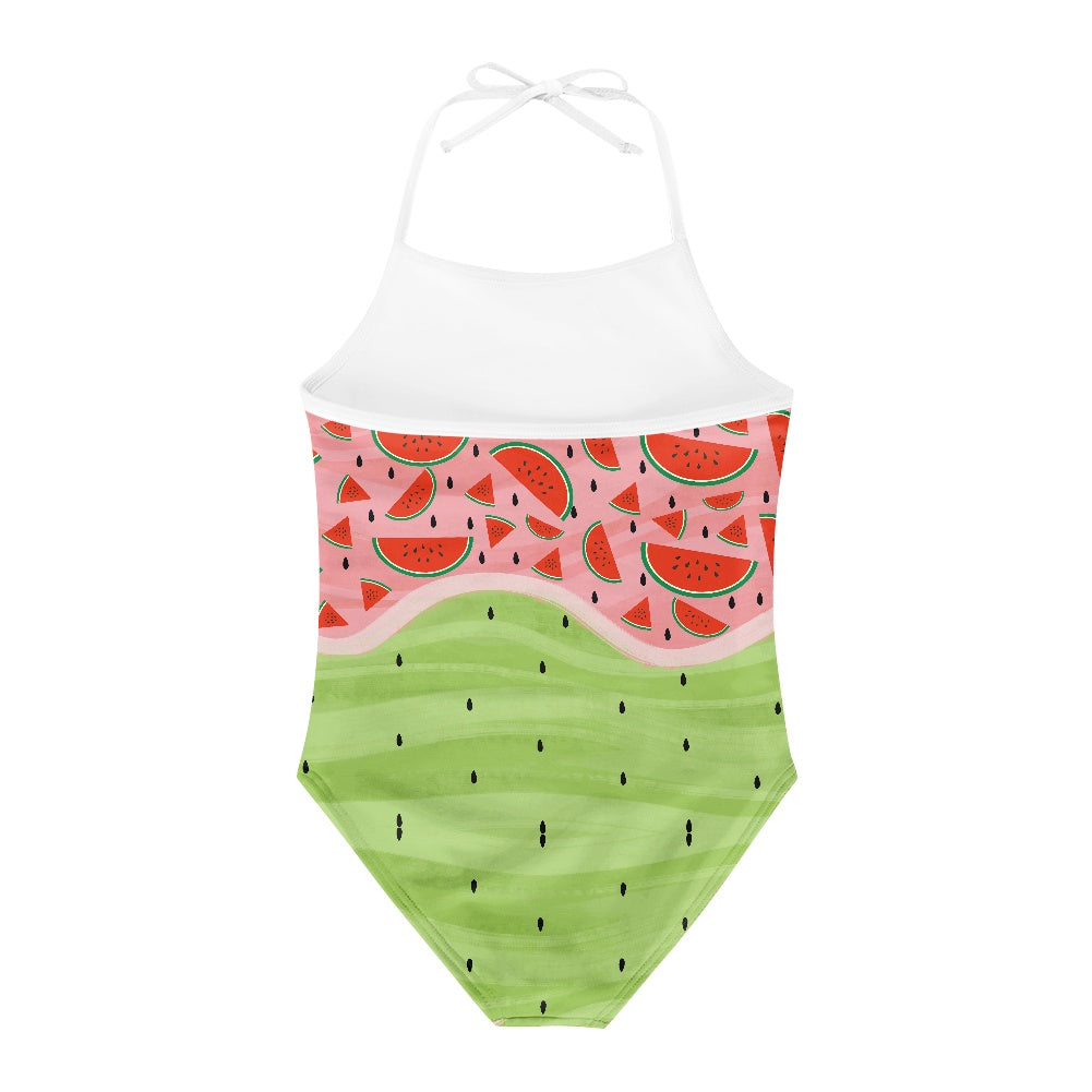Watermelon Print Kids’ One-Piece Swimsuit