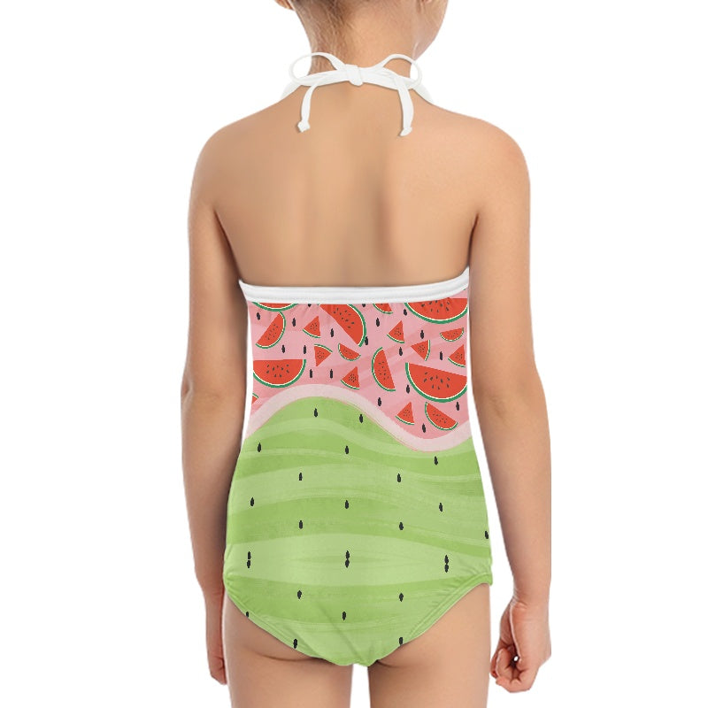 Watermelon Print Kids’ One-Piece Swimsuit