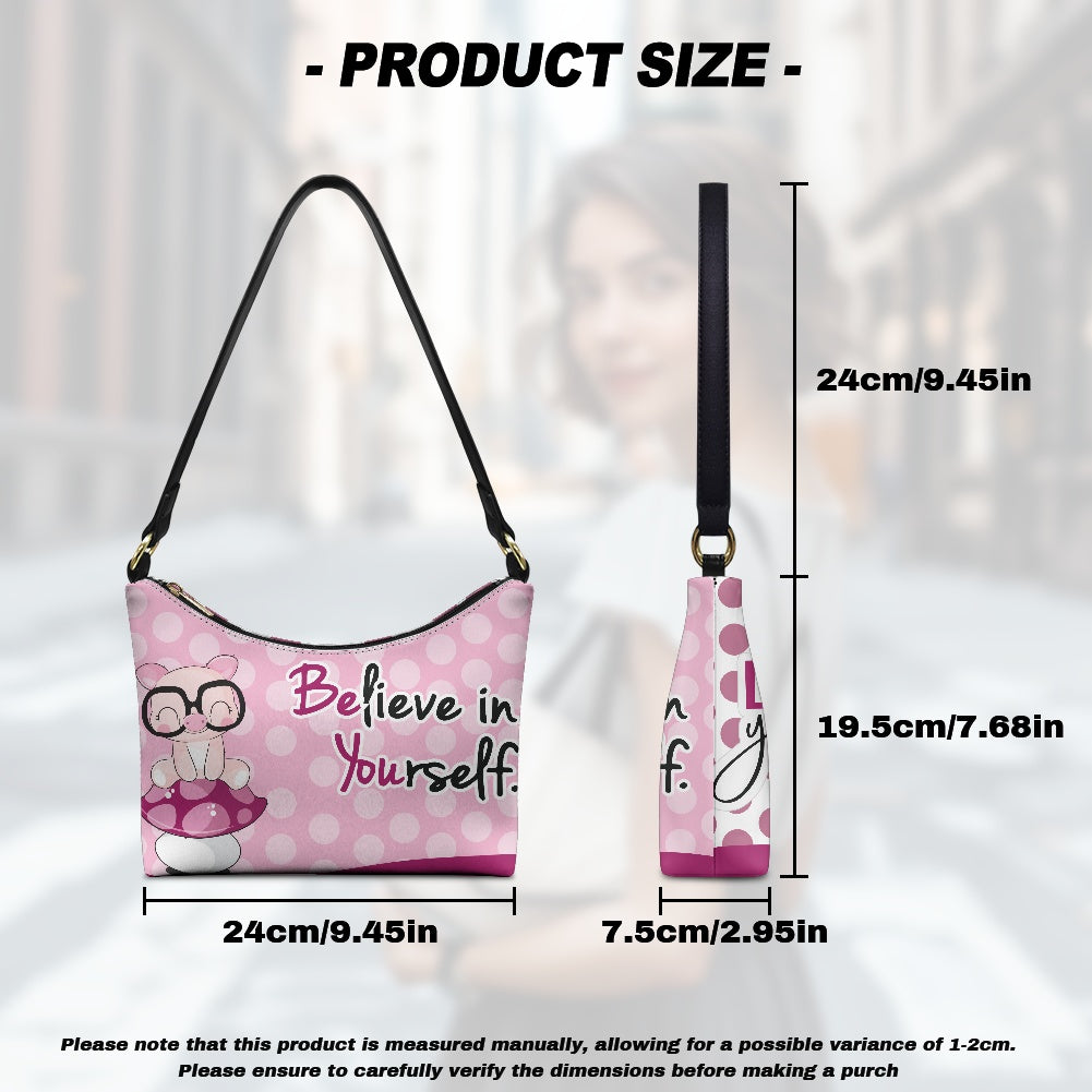 Believe in Yourself PU Women's Underarm Bag