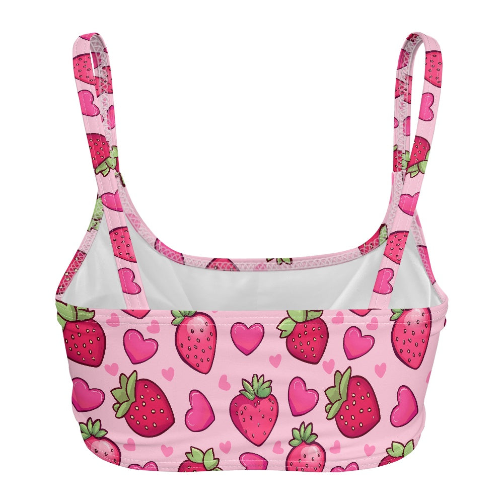Strawberry Hearts Women’s Sports Bra