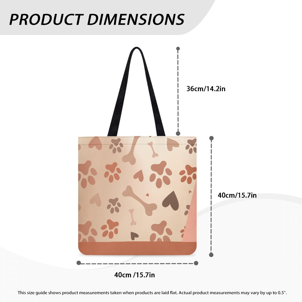 Dog Paw and Bone Pattern Cloth Tote Bag