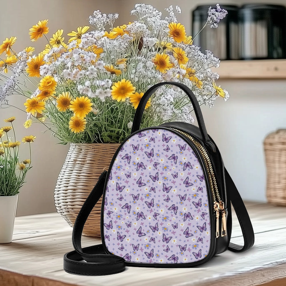 Butterfly Design Elegant Double-Layer Women’s Leather Square Bag
