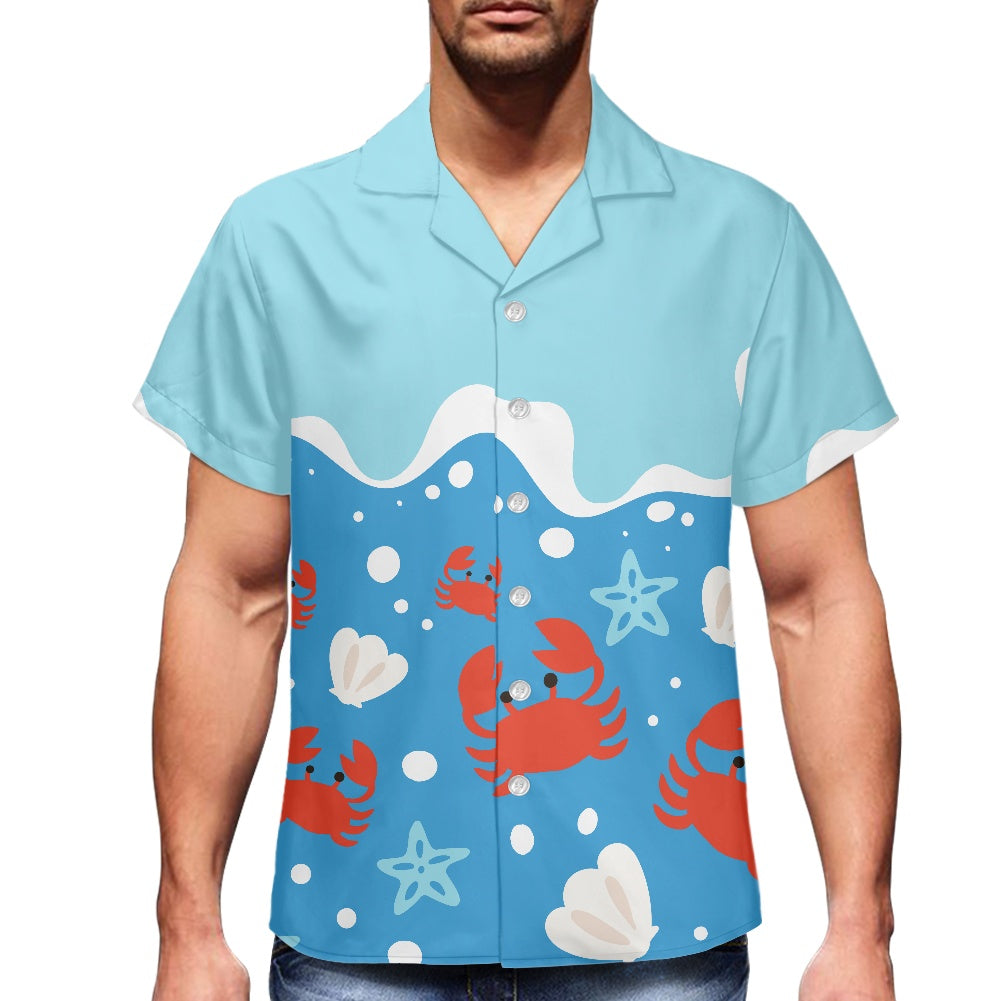 Cartoon Crab Beach Hawaiian Shirt