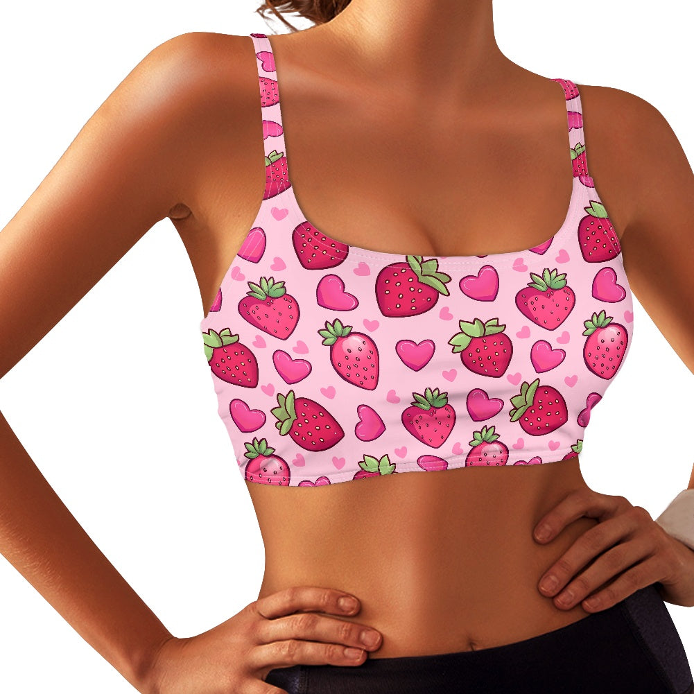 Strawberry Hearts Women’s Sports Bra
