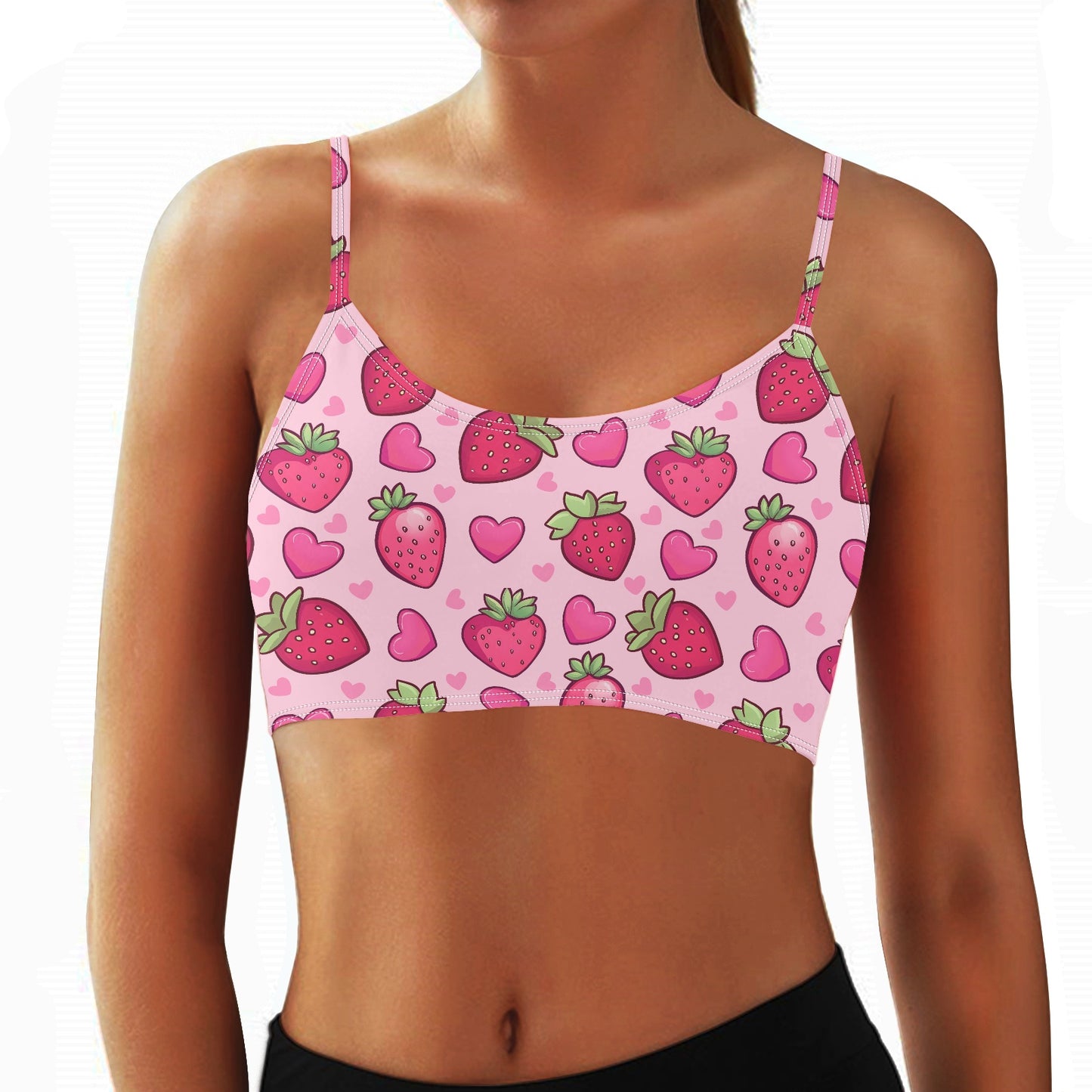 Strawberry Hearts Women’s Sports Bra