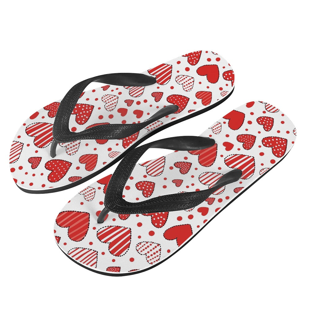 Hearts and Dots Flip-Flops