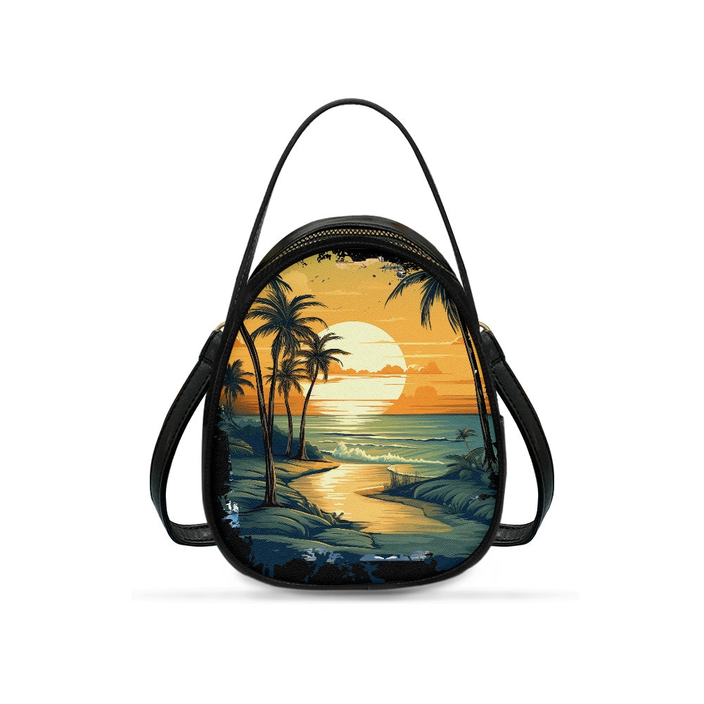 Sunset Beach Elegant Double-Layer Women’s Leather Square Bag