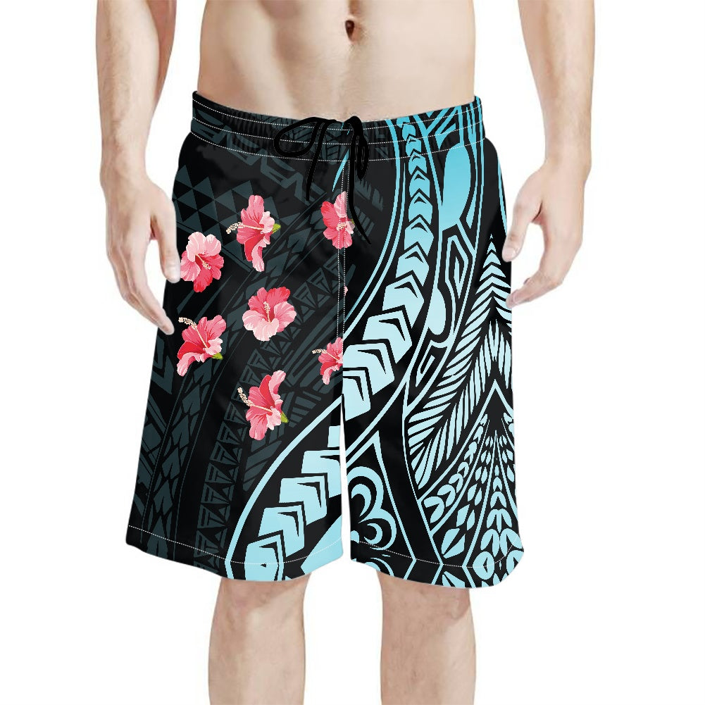 Men's Tribal Hibiscus Print Swim Shorts