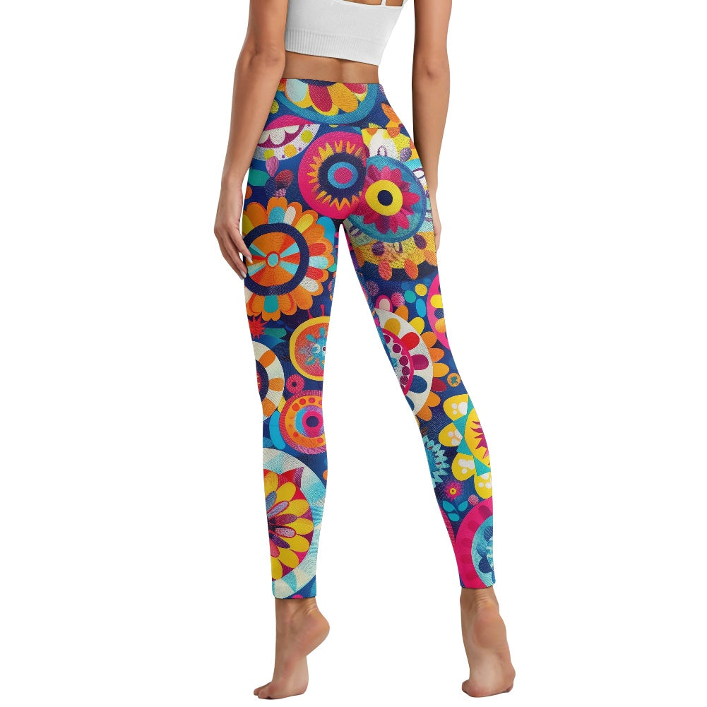 Vibrant Mandala Women's Yoga Pants with Pockets