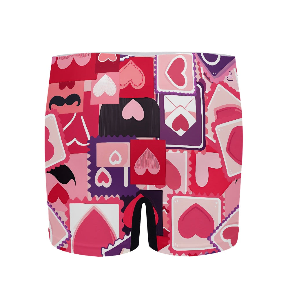 Love Stamp Print Men's Boxer Briefs