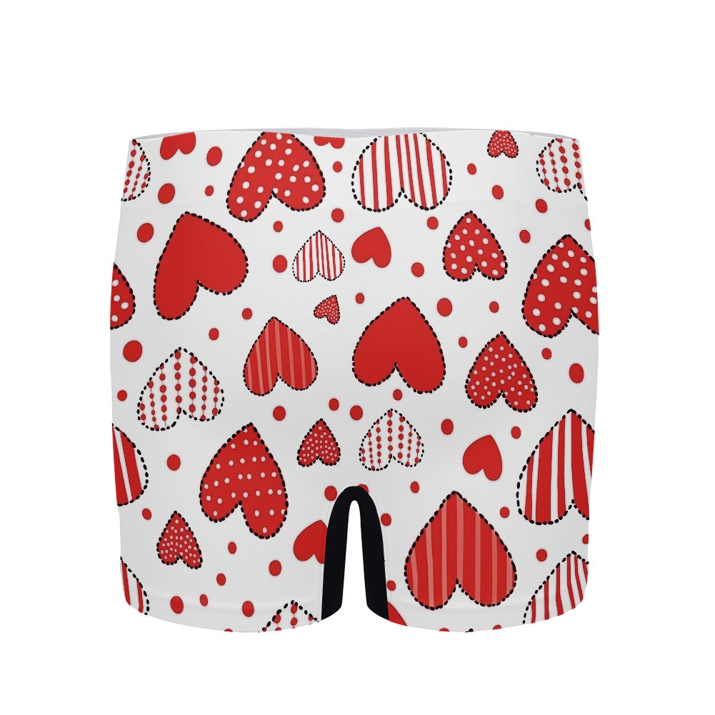 Patchwork Heart Design Men's Boxer Briefs