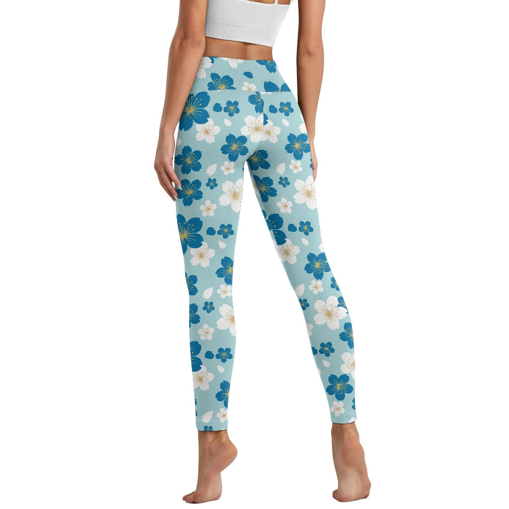 Blue Blossom Women's Yoga Pants with Pockets