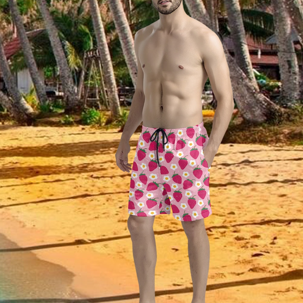 Men's Strawberry Print Swim Shorts