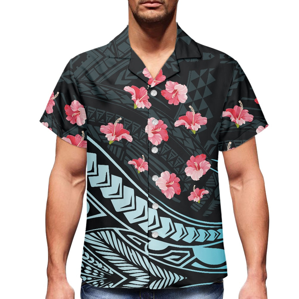 Hibiscus Tribal Hawaiian Shirt