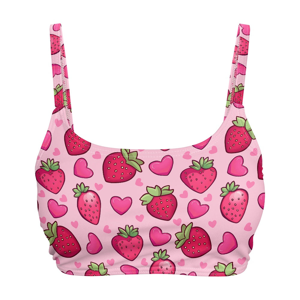Strawberry Hearts Women’s Sports Bra