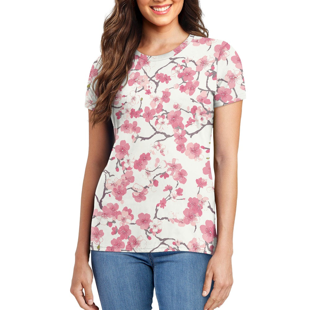 Cherry Blossom Ladies' Round Neck T-Shirt