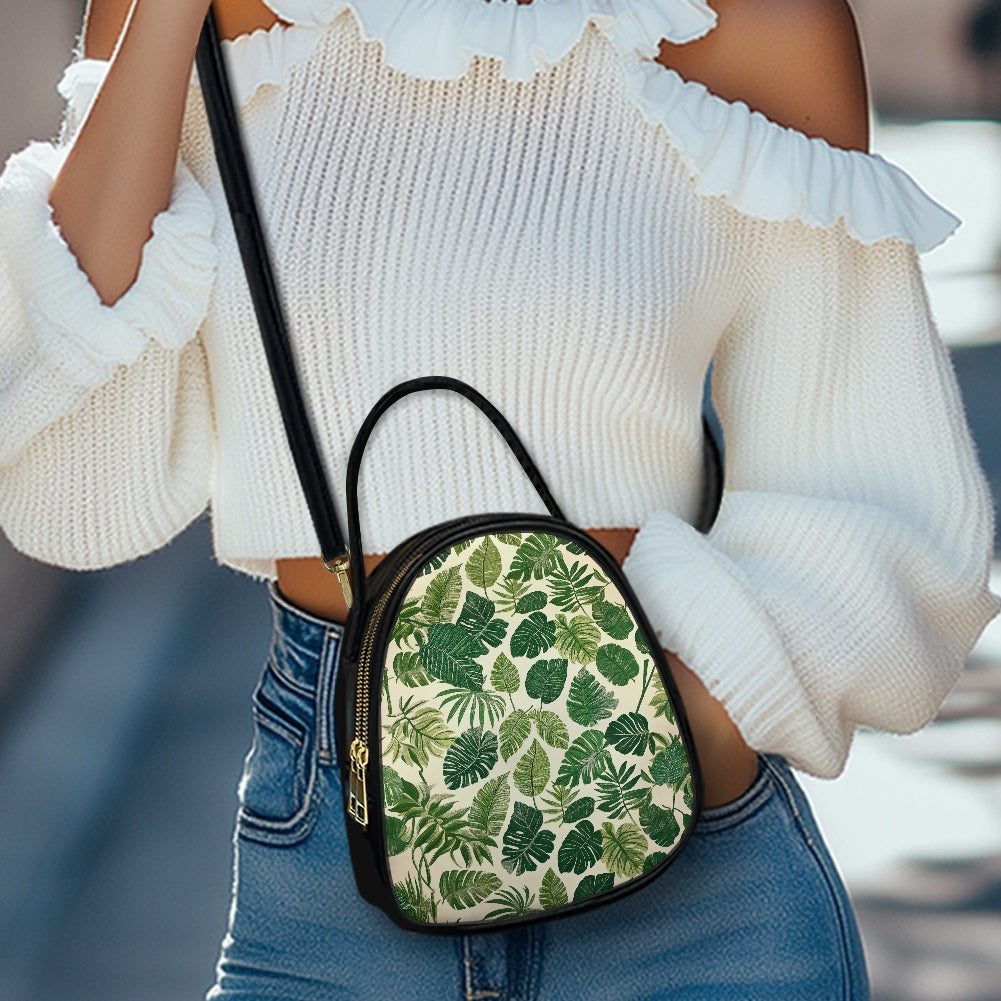 Green Leaf Stylish Double-Layer Women’s Leather Square Bag