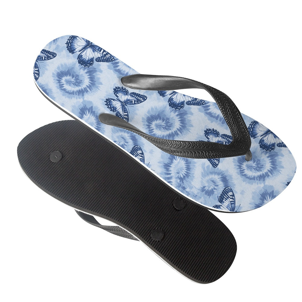 Butterfly Tie-Dye Print Flip Flops
