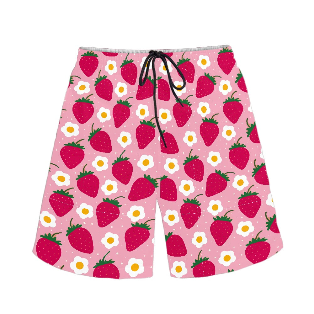 Men's Strawberry Print Swim Shorts