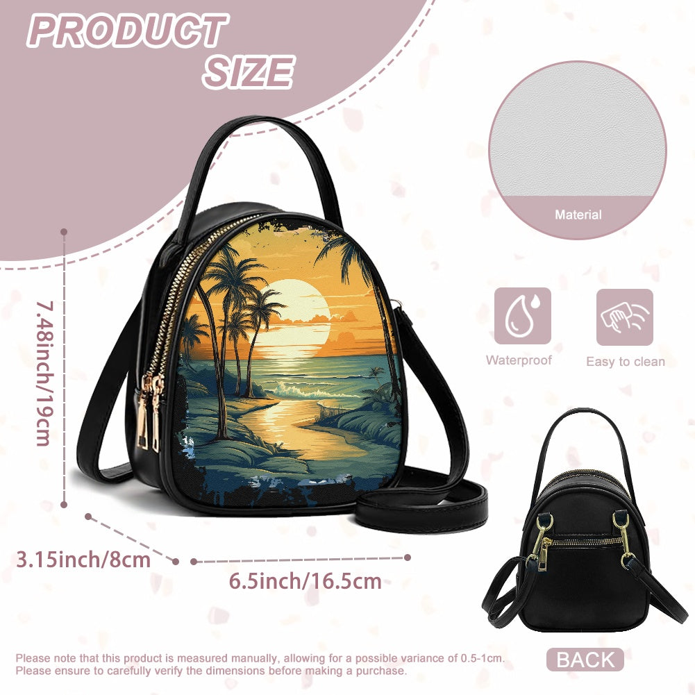 Sunset Beach Elegant Double-Layer Women’s Leather Square Bag