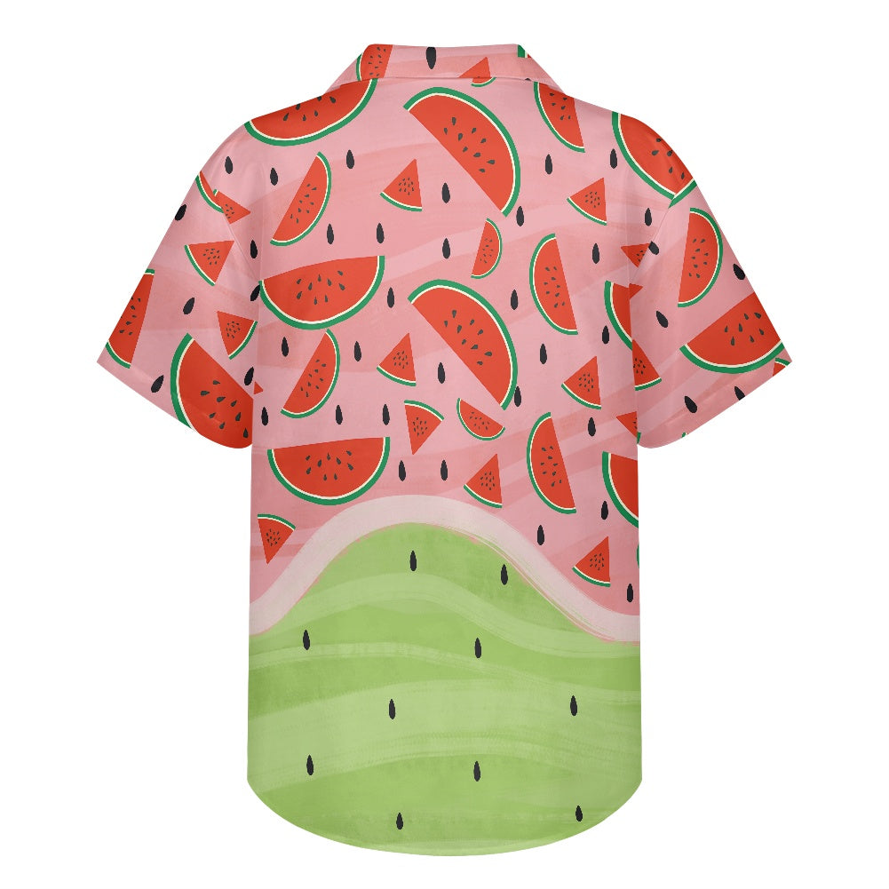 Watermelon Print Hawaiian Shirt