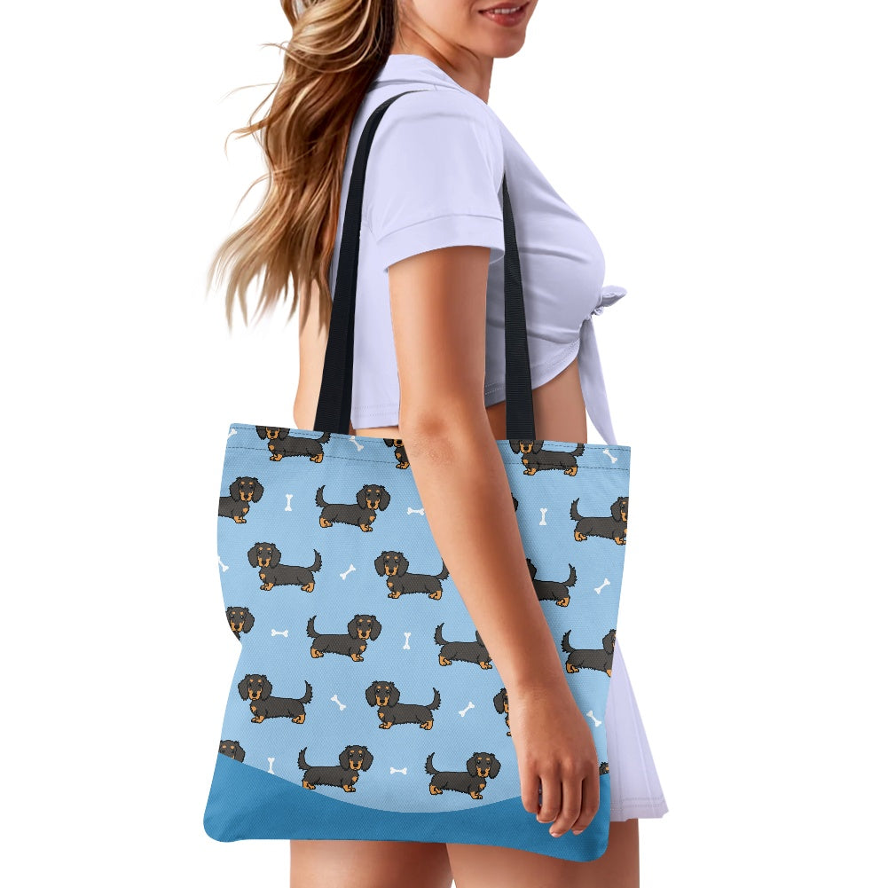 Dachshund Pattern Cloth Tote Bag