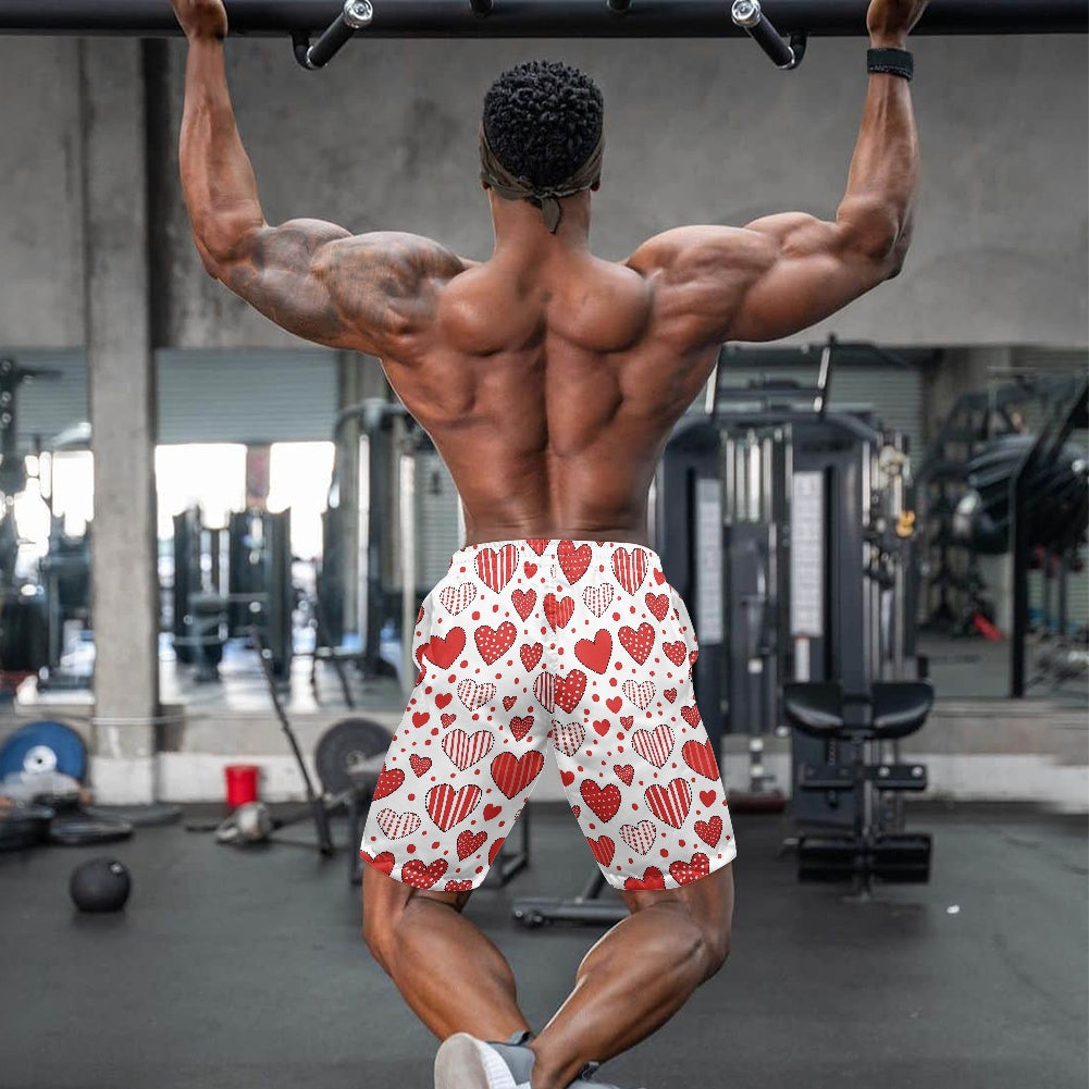 Men's Heart Print Swim Shorts