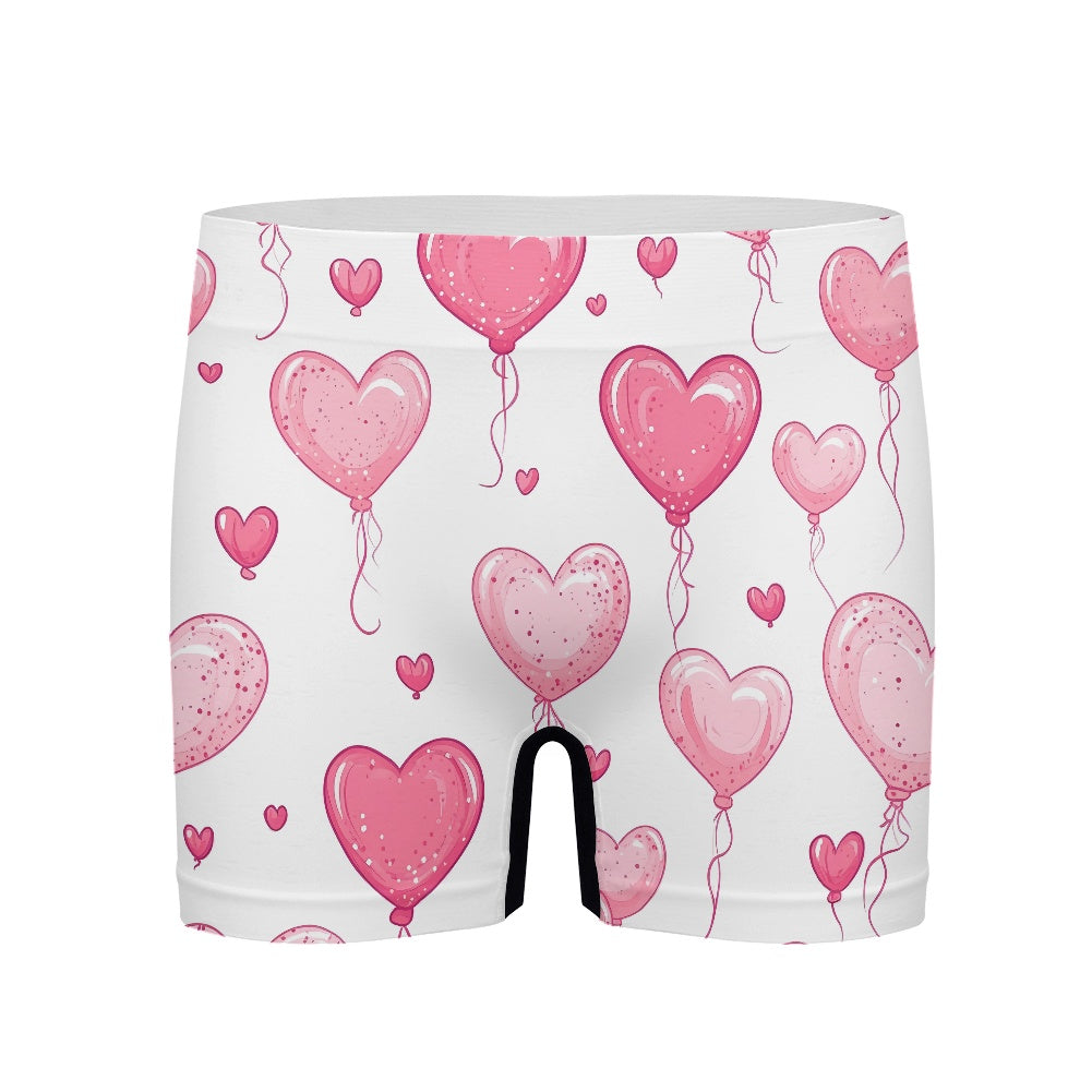 Heart Balloon Print Men's Boxer Briefs