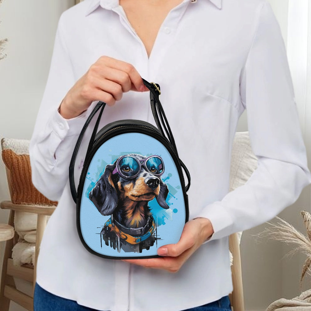 Cool Dog Trendy Double-Layer Women’s Leather Square Bag