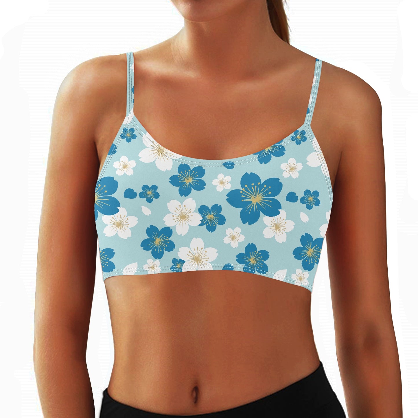 Blue Floral Women’s Sports Bra