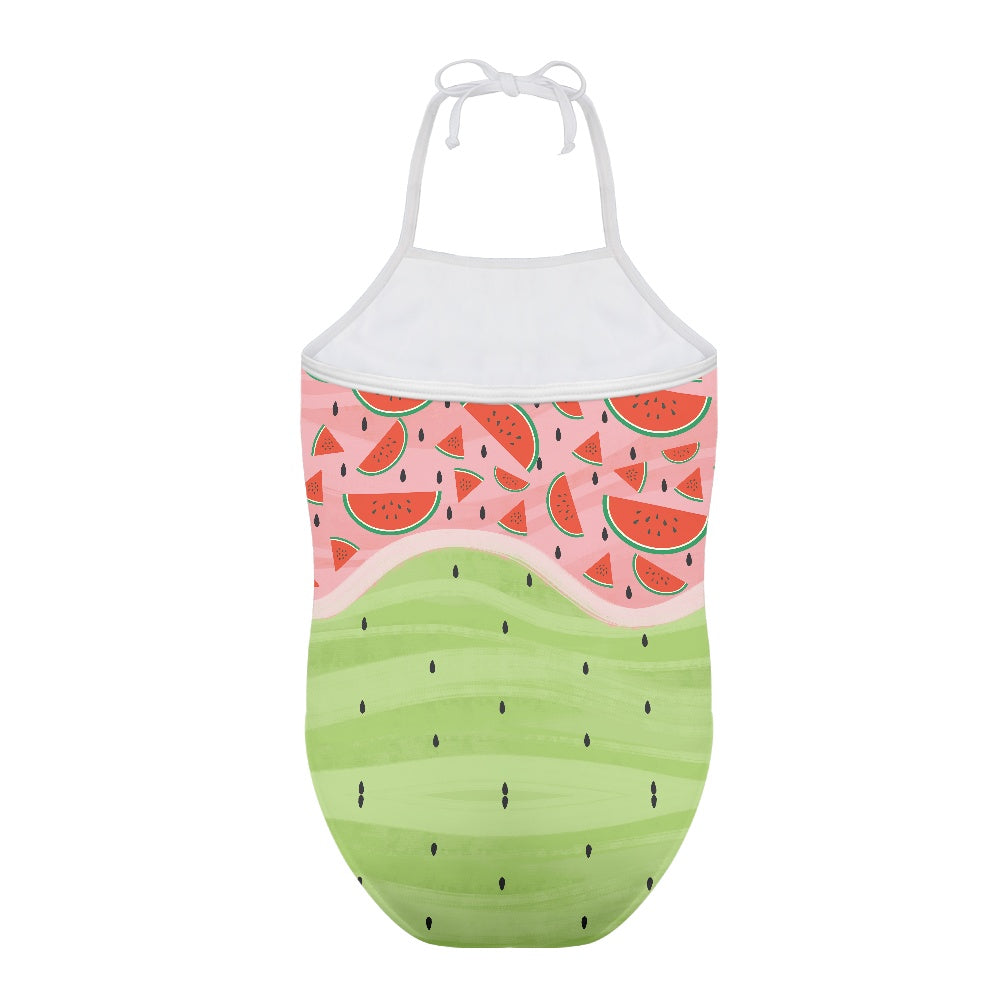 Watermelon Print Kids’ One-Piece Swimsuit