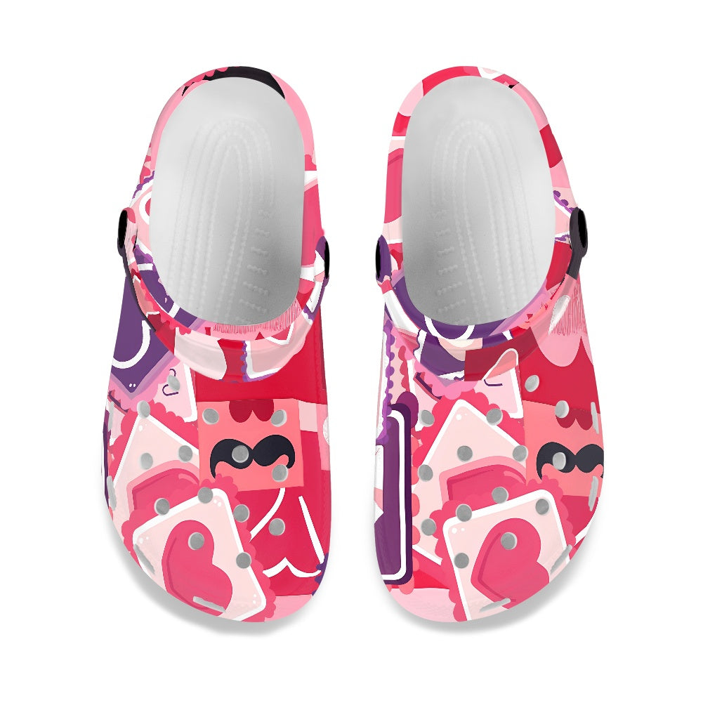 Abstract Heart Pattern Adult – Clogs