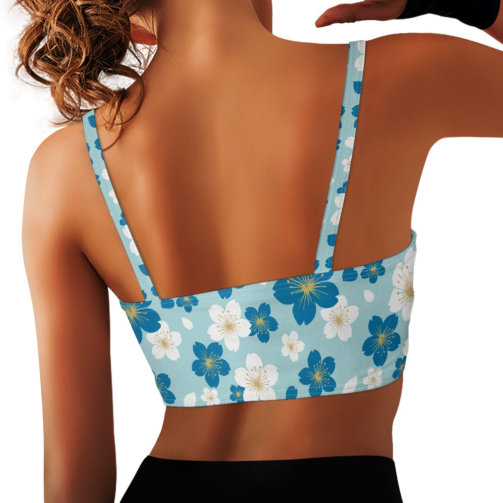 Blue Floral Women’s Sports Bra