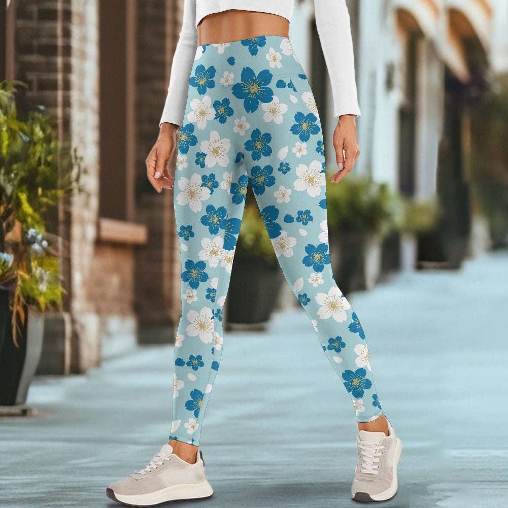 Blue Blossom Women's Yoga Pants with Pockets