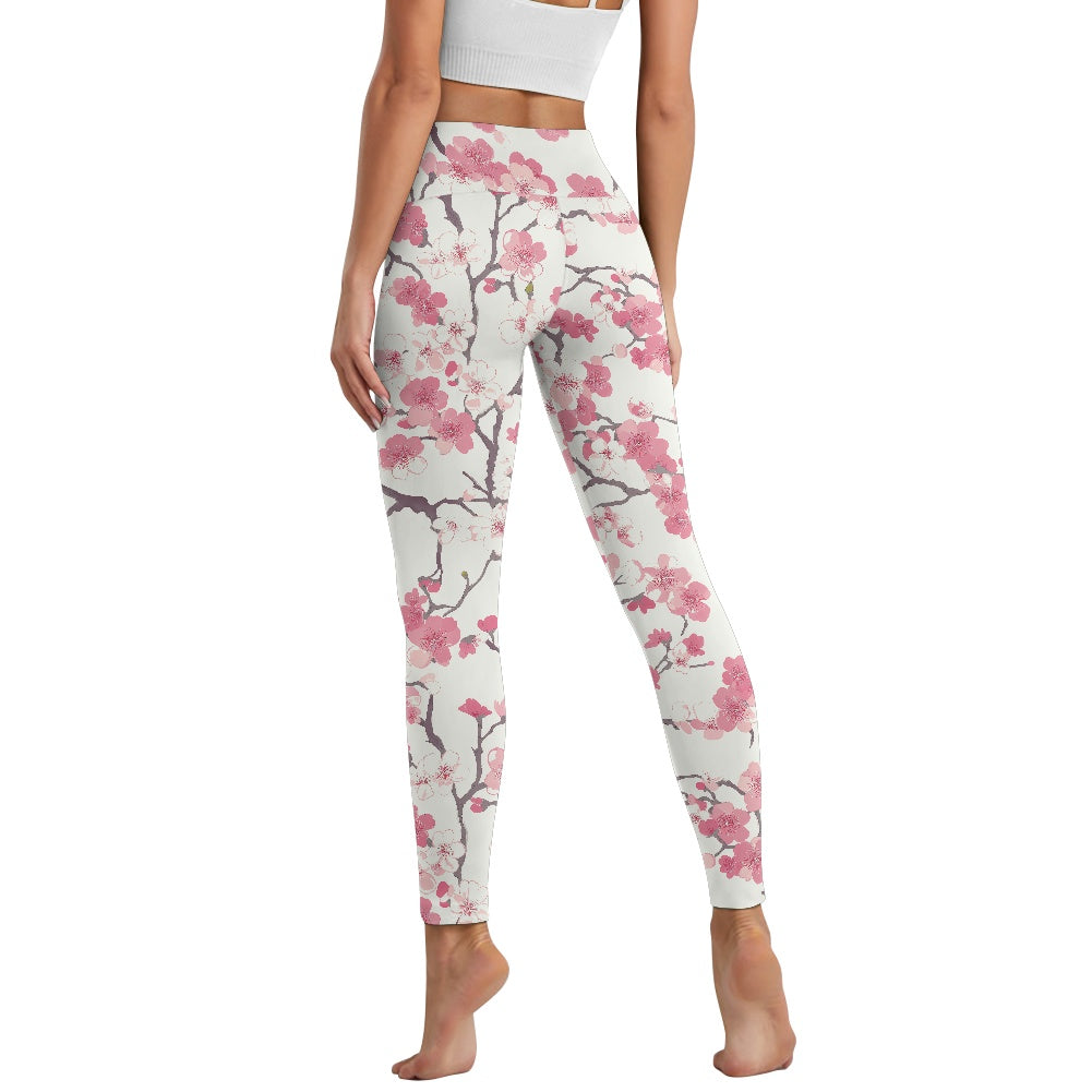 Cherry Blossom Women's Yoga Pants with Pockets