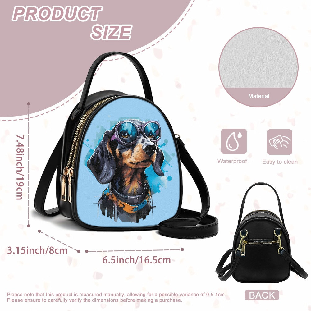 Cool Dog Trendy Double-Layer Women’s Leather Square Bag