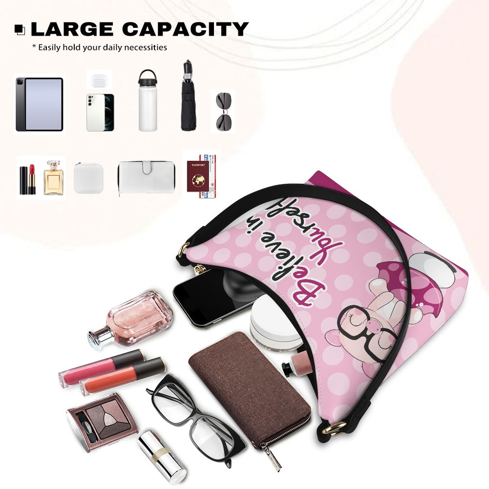 Believe in Yourself PU Women's Underarm Bag