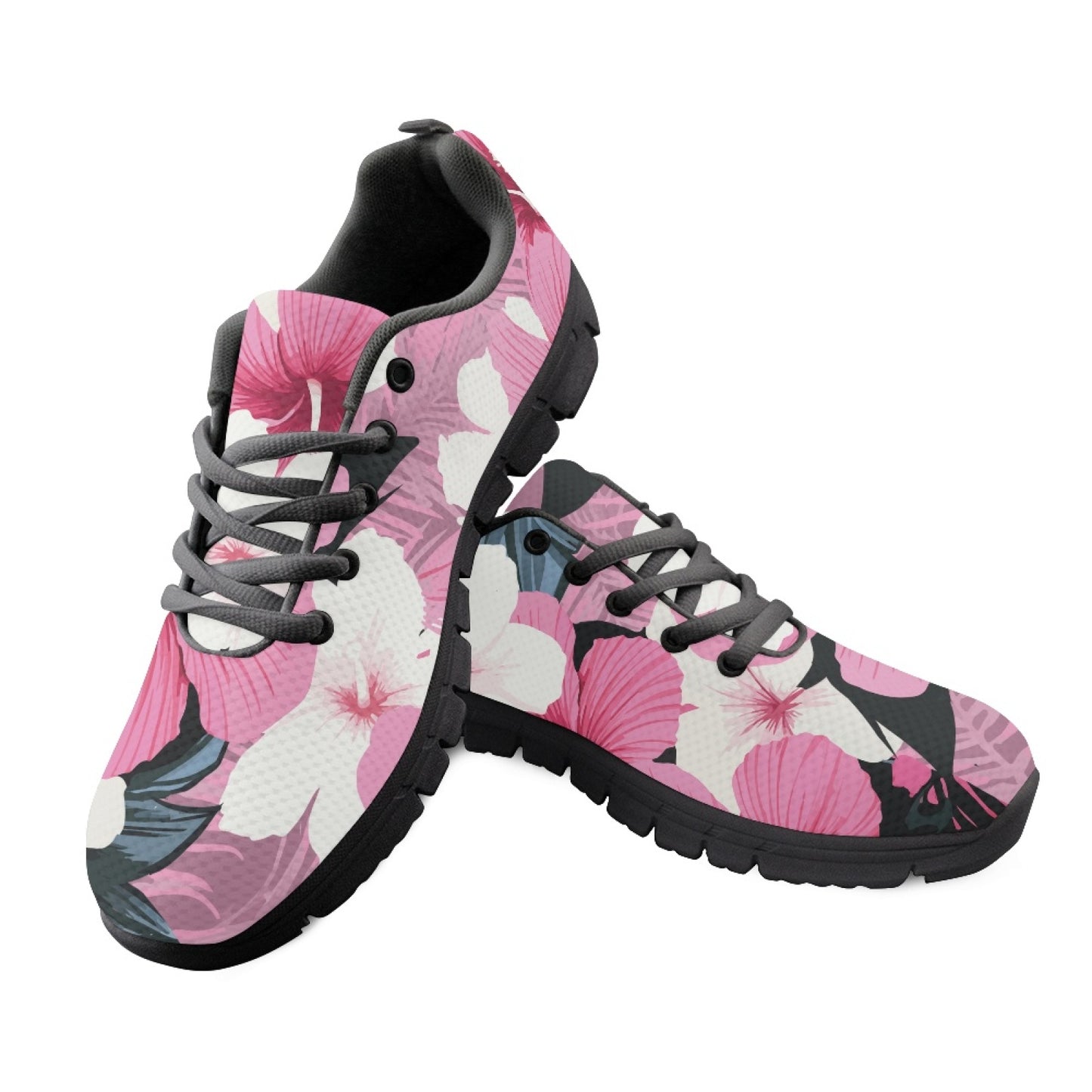 Bold Tropical Blossom Running Shoes