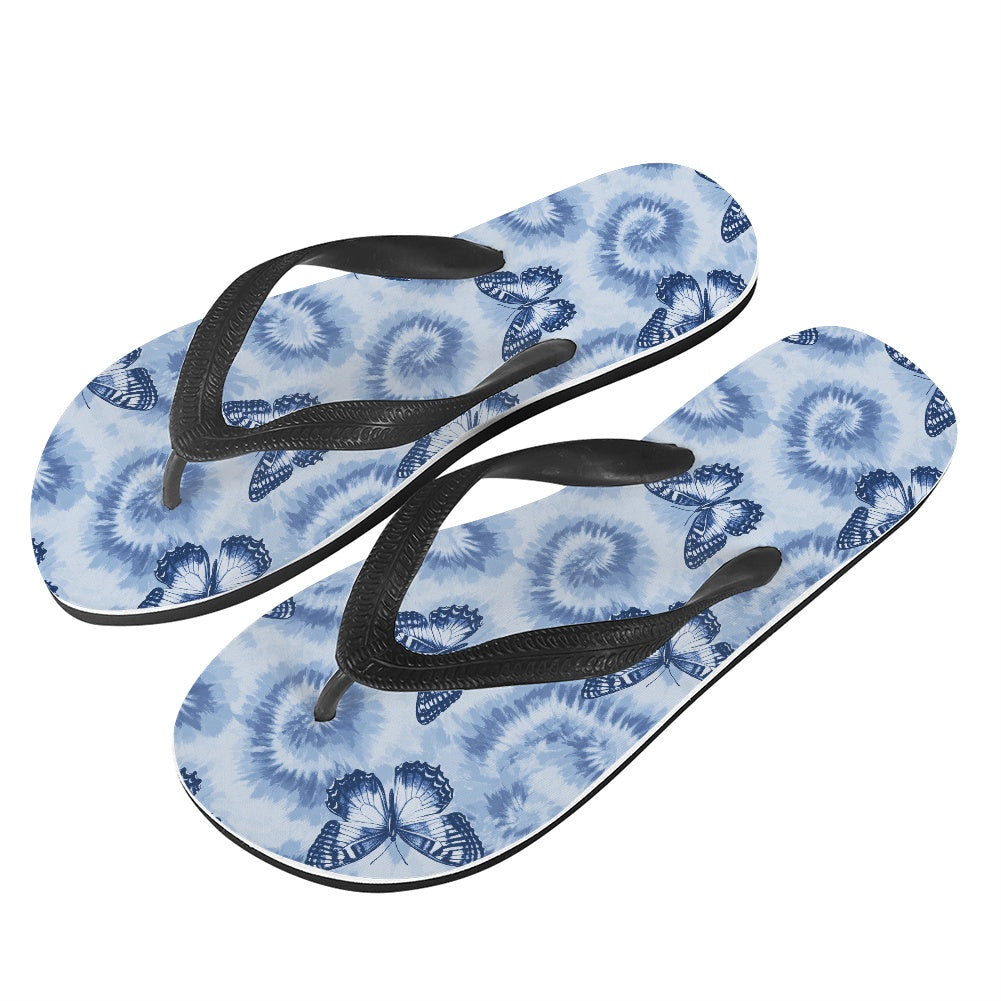 Butterfly Tie-Dye Print Flip Flops