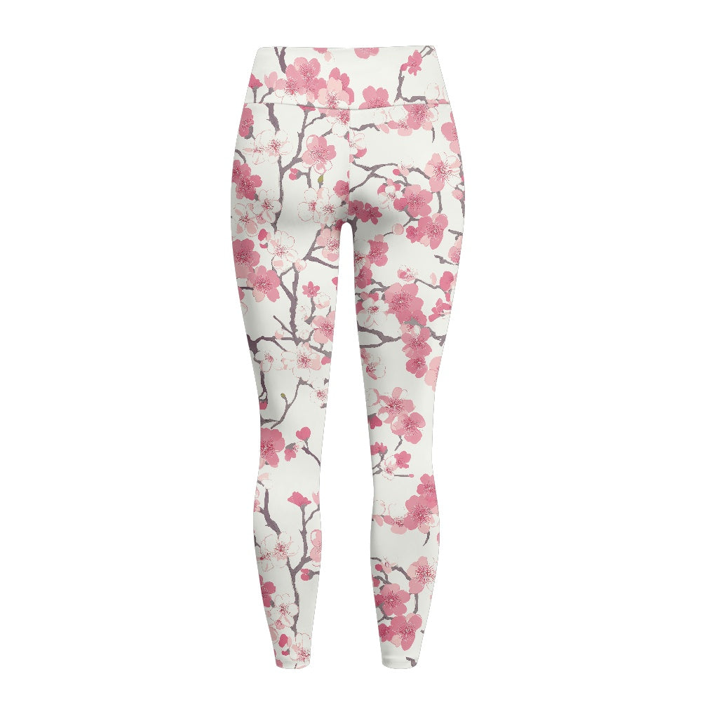 Cherry Blossom Women's Yoga Pants with Pockets