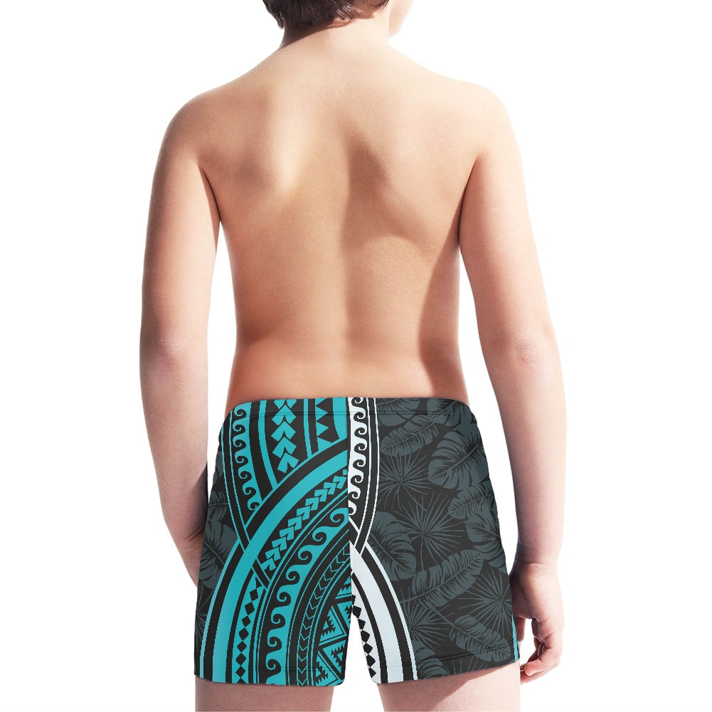 Polynesian Tribal Print Boy's Swim Trunks