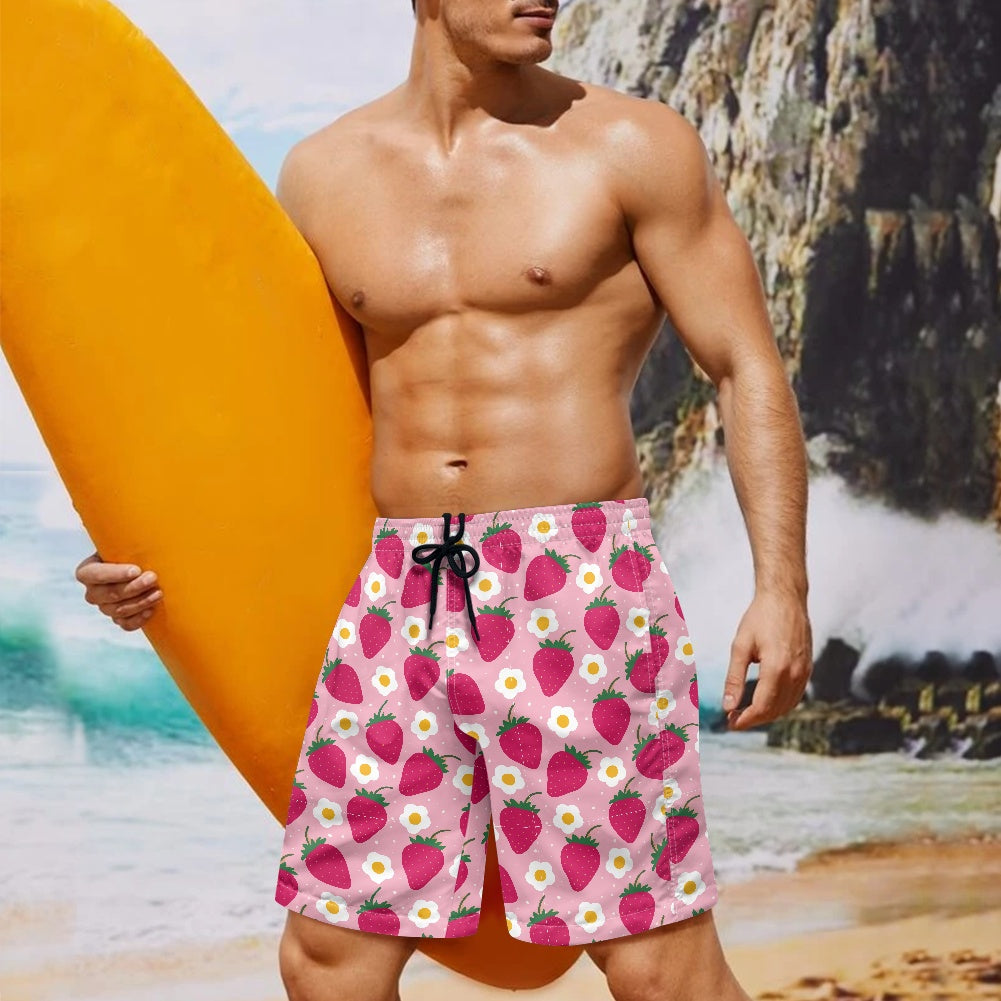Men's Strawberry Print Swim Shorts