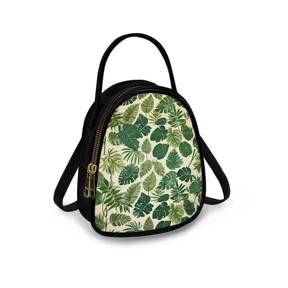Green Leaf Stylish Double-Layer Women’s Leather Square Bag