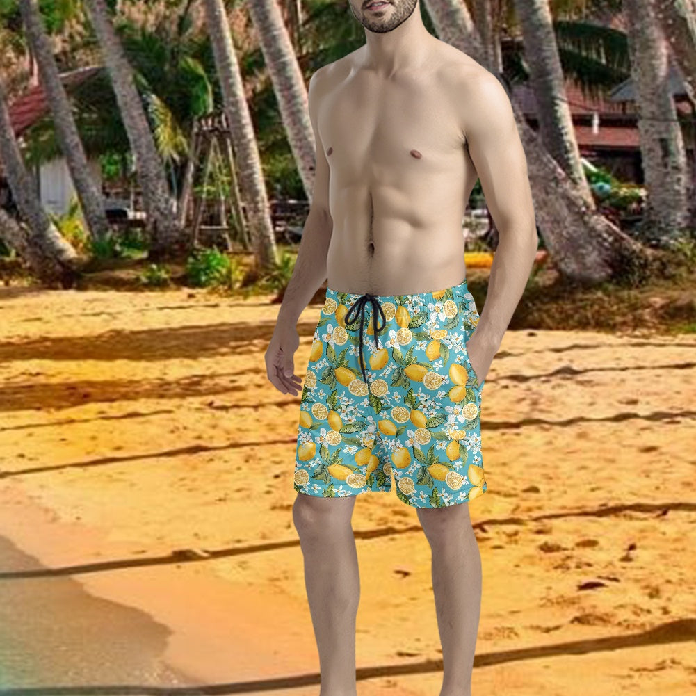 Men's Lemon Print Swim Shorts