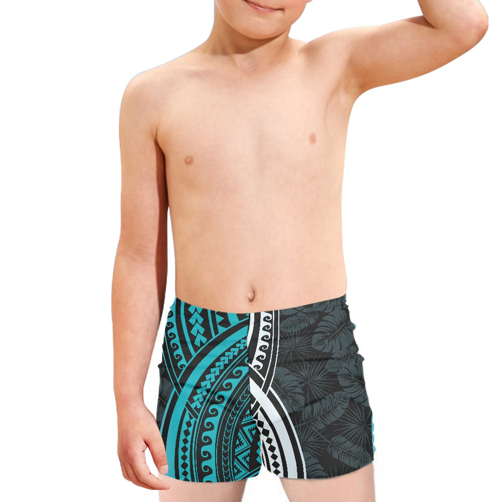 Polynesian Tribal Print Boy's Swim Trunks