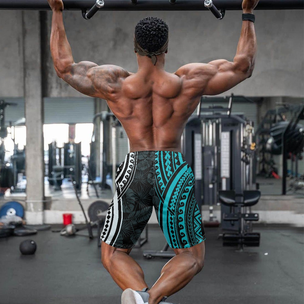 Men's Tribal Blue Accent Swim Shorts