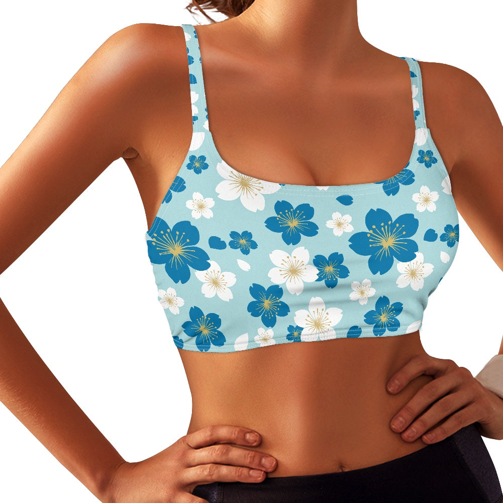 Blue Floral Women’s Sports Bra